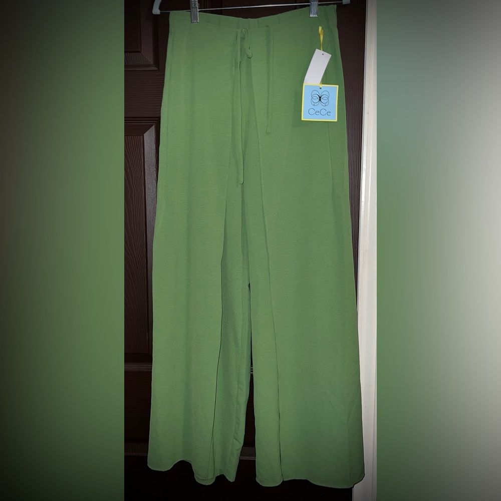 CeCe Light Green Wide-Leg Pants - Picture 5 of 11
